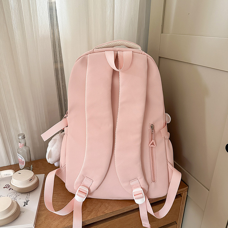 A new Japanese-style Instagram backpack with a high level of appearance, fresh and sweet candy color, and a color-blocking and lightweight travel backpack Specification drawing