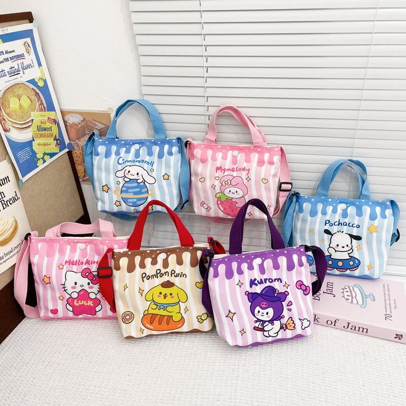 Korean cute cloth bags, 2024 new Korean bucket bag, handbag, student commuting canvas bag manufacturer wholesale full figure