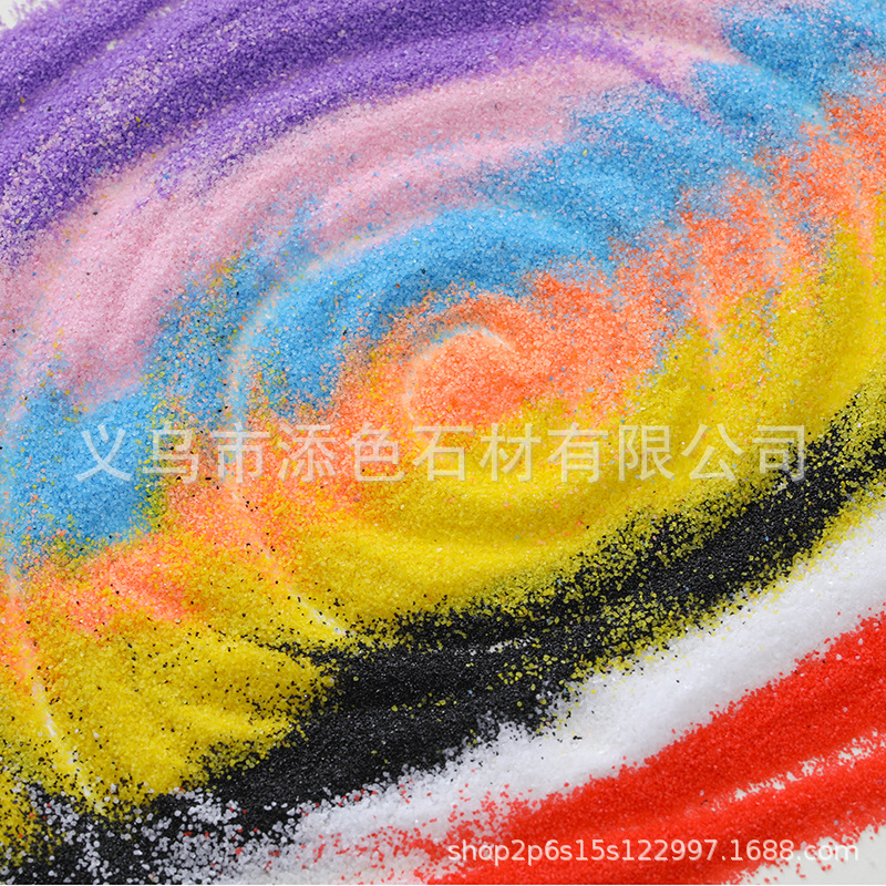 1 jin wholesale colored fine sand, foundation color sand, pink sand pool, wedding celebration landscape decoration, colored sand, quartz sand Application Scenario