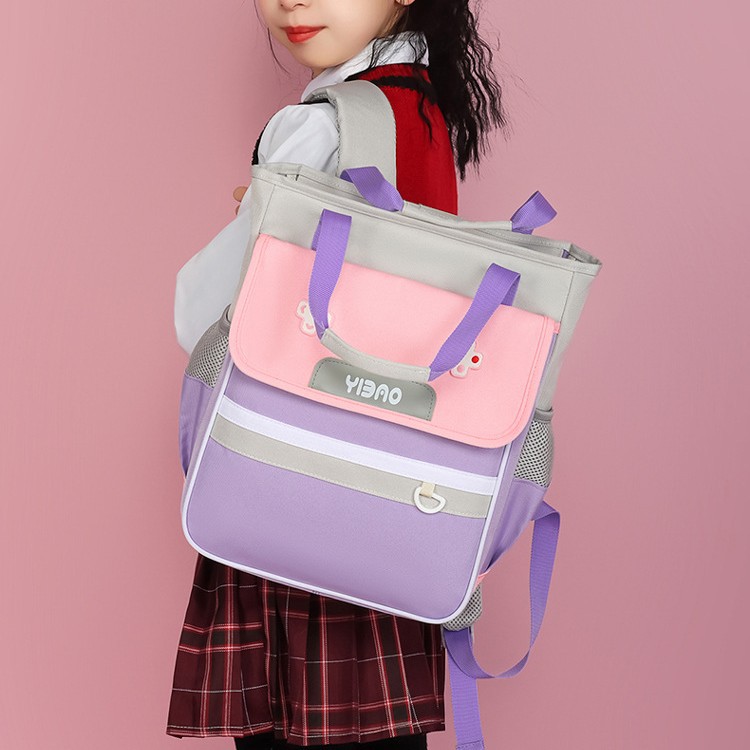 Korean-style tutorial bags, high appearance level handbags, children's backpacks, lightweight and large-capacity homework bags, book-carrying art bags full figure