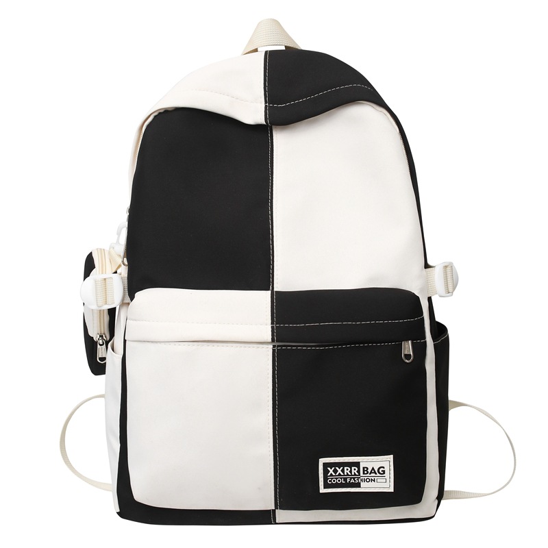 New Korean-style two-piece schoolbag with a checkerboard pattern, large-capacity middle school backpack, casual and lightweight student tutorial bag Item Picture