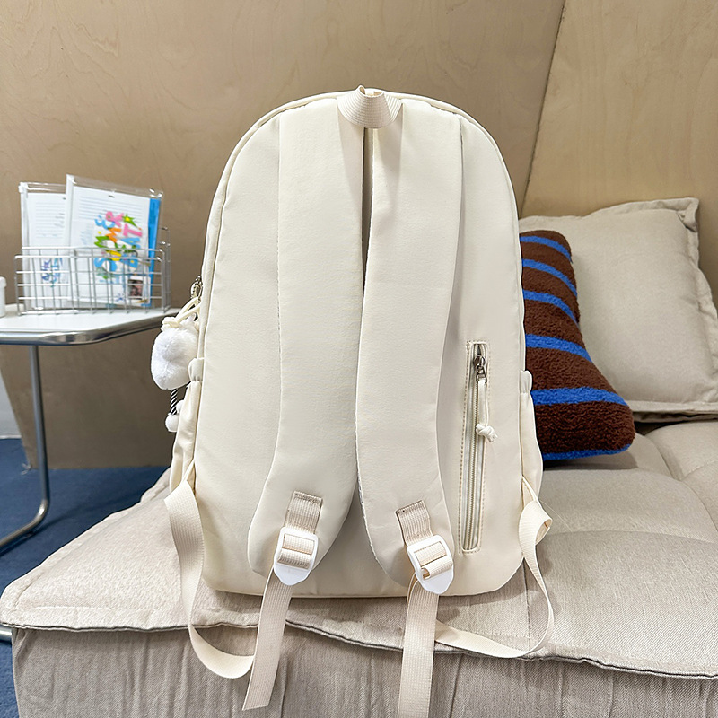 New retro American-style schoolbag for female college students, simple and large-capacity backpack, lightweight and versatile, lightweight computer backpack Specification drawing