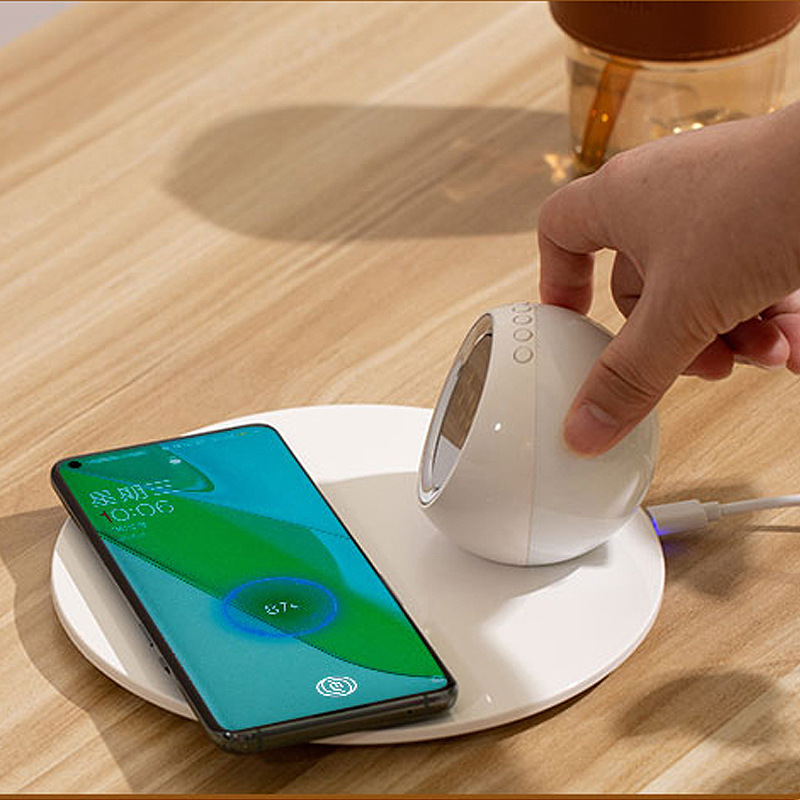 Cross-border wireless fast charging is suitable for Apple and Huawei clocks, mobile phone wireless charging, night lights, business gifts wholesale Specification drawing