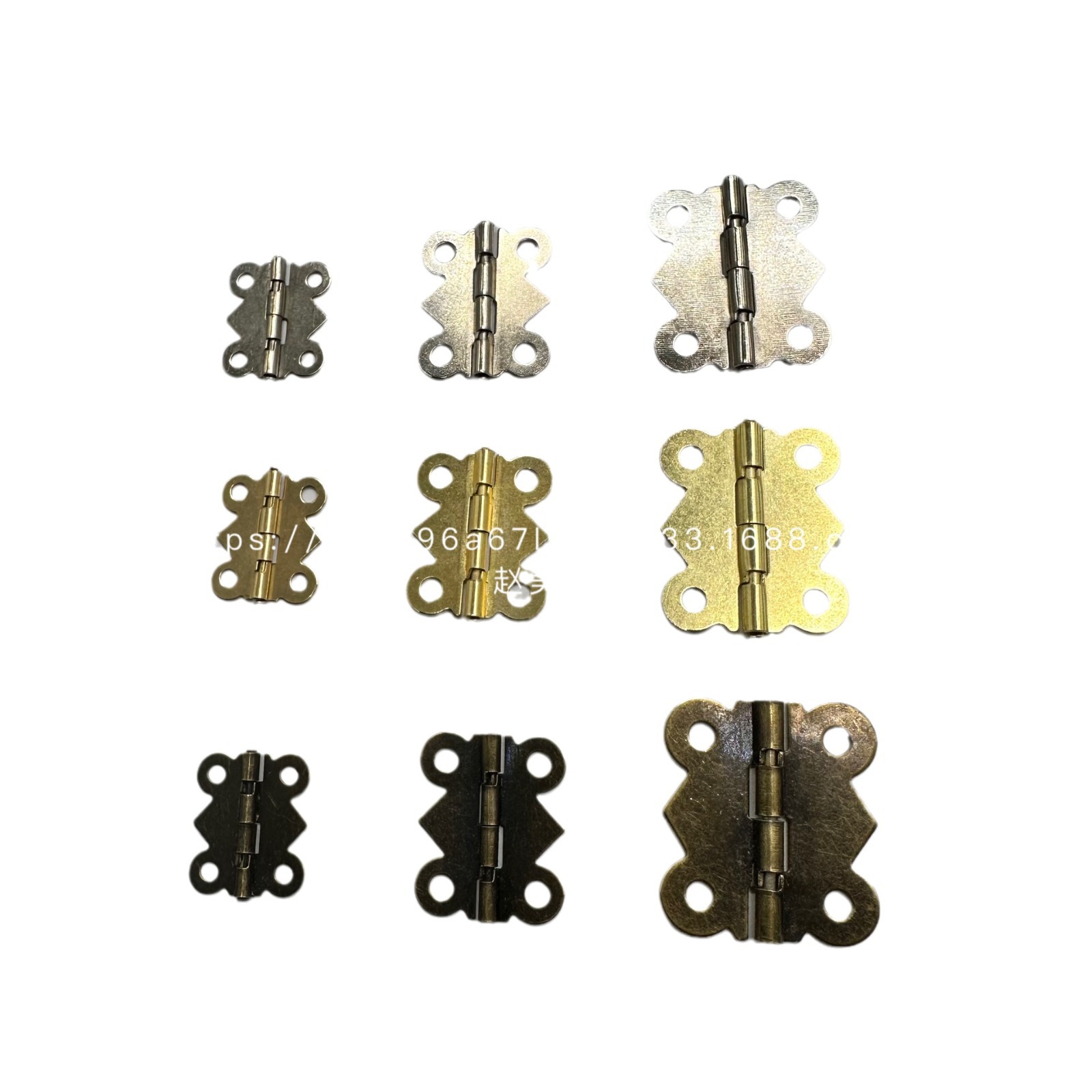 6 minutes, 1 inch, 1.2 inches, antique butterfly hinge, wooden box, 90-degree external birdcage, small hinge Item Picture