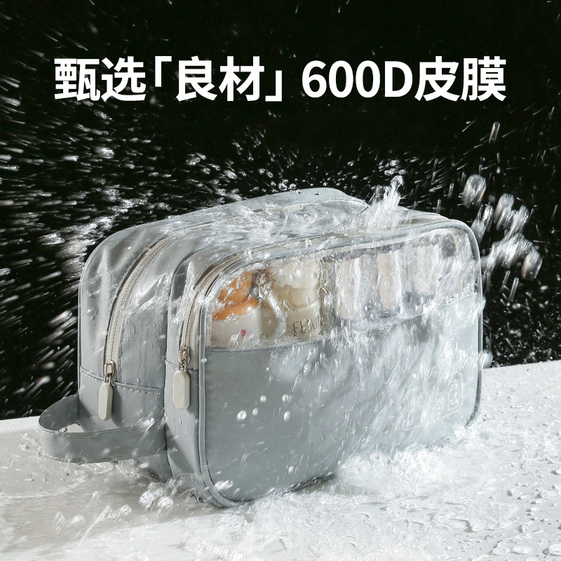 Runhui Light Travel Leather Film semi-transparent toiletry Bag, travel storage bag, waterproof toiletry bag, makeup bag, large capacity, high-end feel Application Scenario