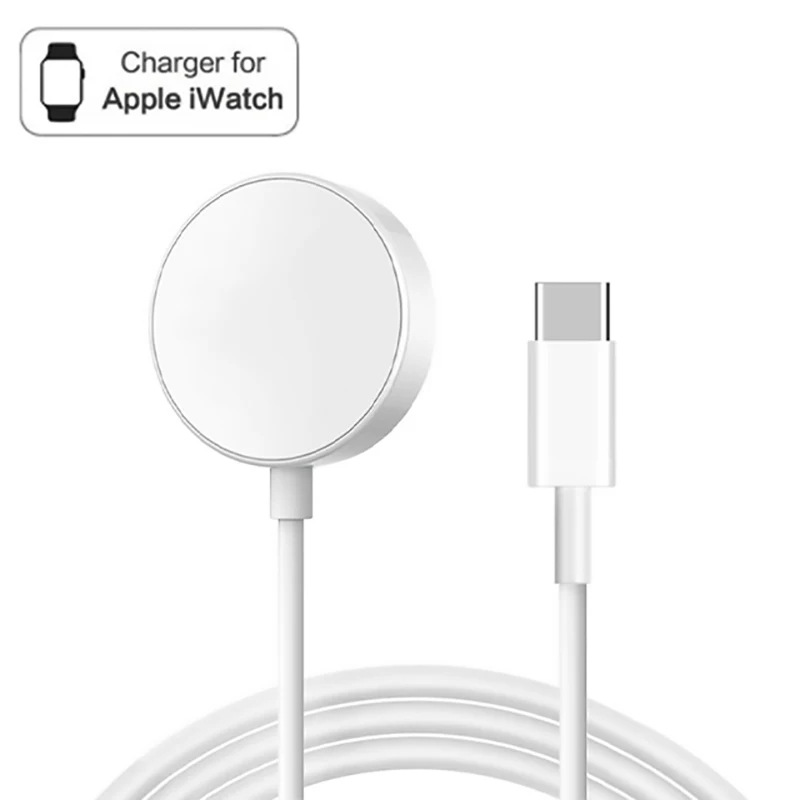 Wireless magnetic charging for watches is suitable for the original Apple watch with a built-in cable for fast charging of portable digital devices full figure