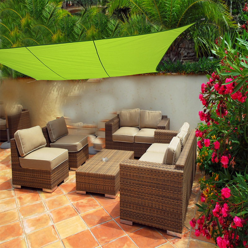 Square 3* 3-meter sunshade sail garden swimming pool outdoor courtyard Oxford fabric waterproof and UV-resistant sunshade net Specification drawing