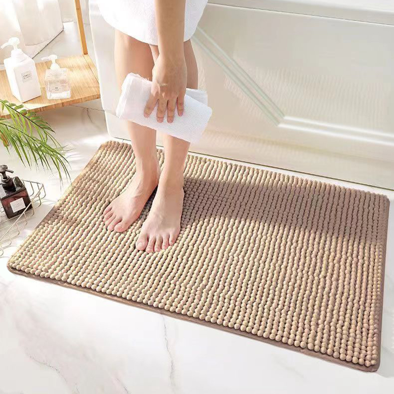 加密1cm短毛雪尼尔地垫 吸水防滑浴室垫 纯色雪尼尔门口地垫详情2