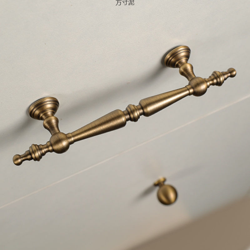 Brass handle cabinet doors, French cabinet doors, wardrobe cabinets, golden door handles, American cream drawer handles, supply chain Specification drawing