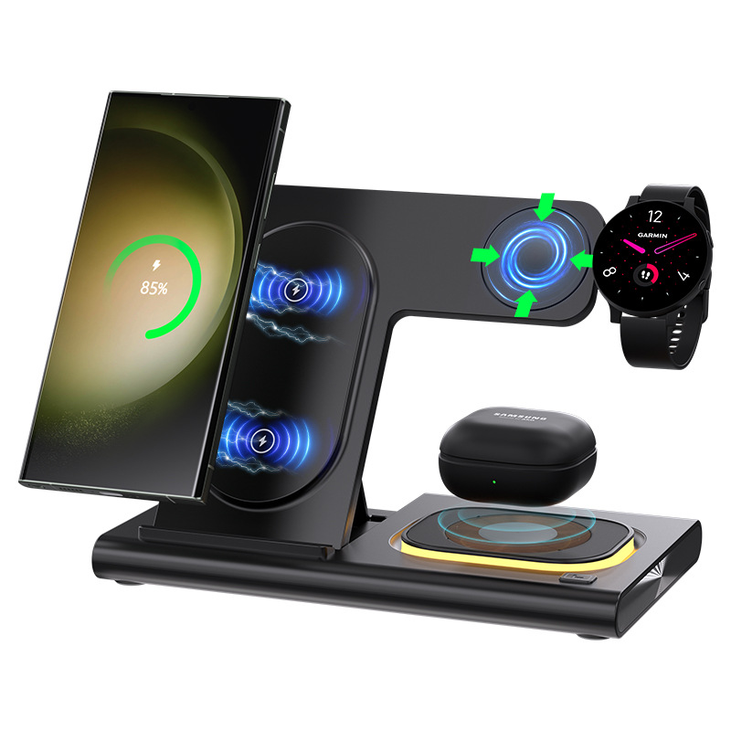 Amazon's best-selling three-in-one wireless charger supports fast charging and is a multi-functional wireless charging source factory Specification drawing
