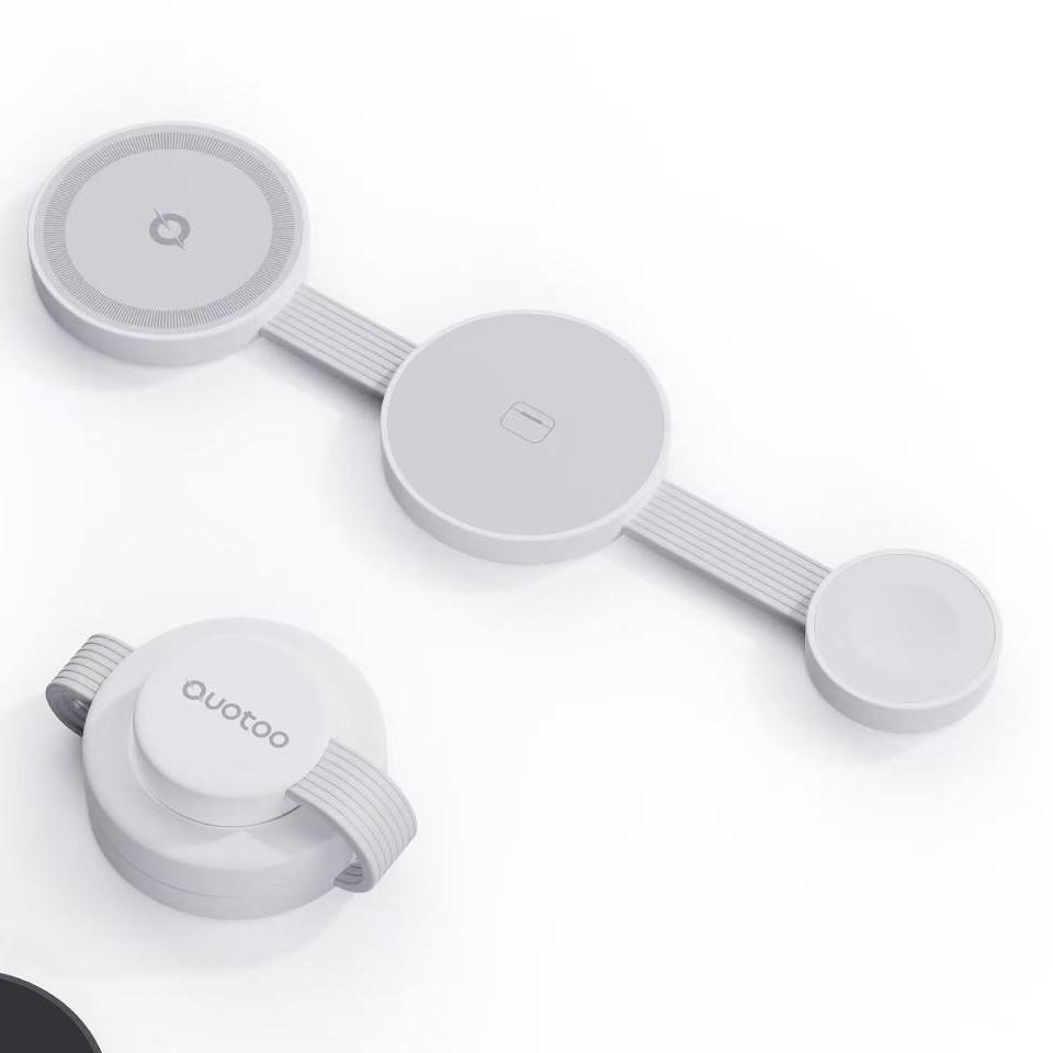 The new desktop foldable three-in-one magnetic wireless charger is foldable and suitable for wireless charging of iphones details Picture