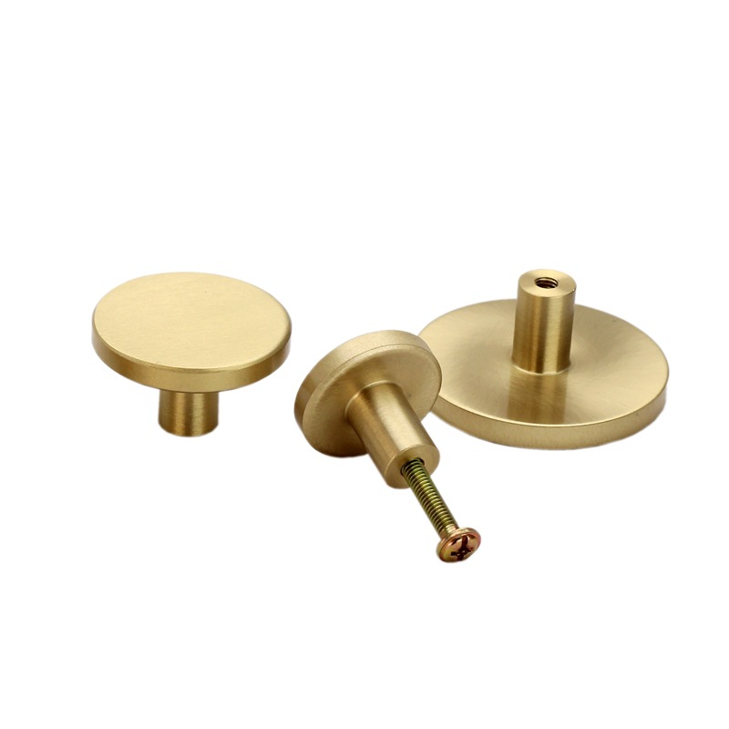 Nordic minimalist new Chinese-style pure copper handle furniture, wardrobe door, drawer and cabinet handles, single-hole all-copper handles Item Picture