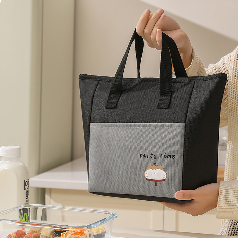 New steel wire mouth lunch box handbag, thickened aluminum foil lunch box insulated bag, student lunch box bag insulated lunch box bag Specification drawing
