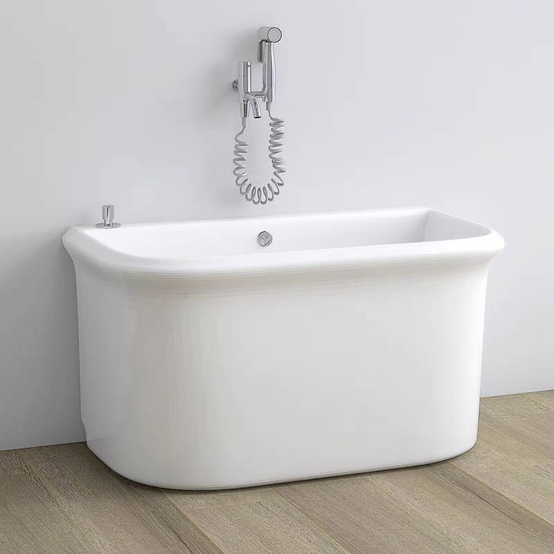 Large-sized ceramic mop basin, mop sink, countertop controlled drain, mop sink, balcony floor mop basin, Meijia Sanitary Ware 602 Specification drawing