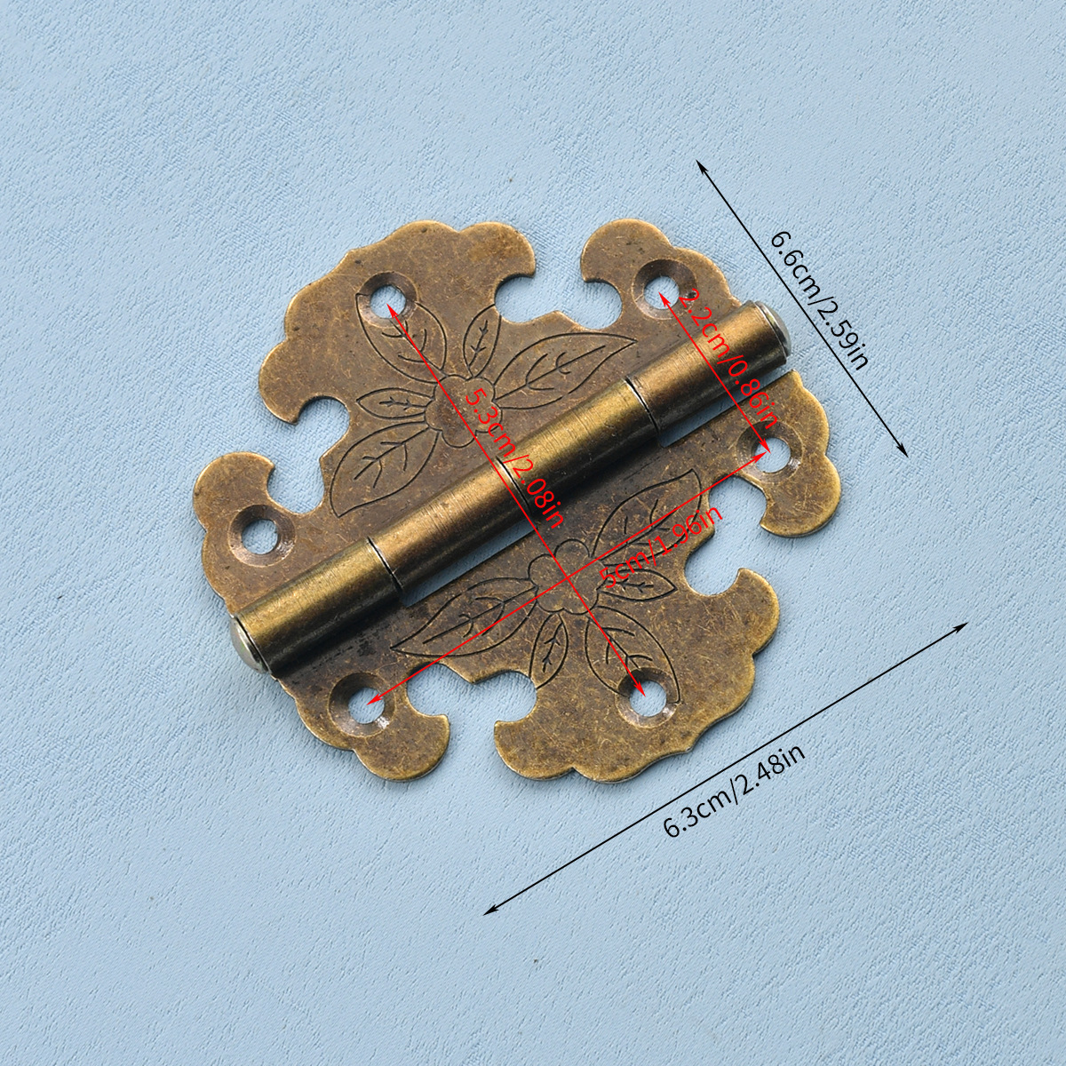 Copper-style antique iron sheet hinges, old-fashioned external hinge wardrobes, camphor wood box furniture, external copper hinges, antique bronze full figure