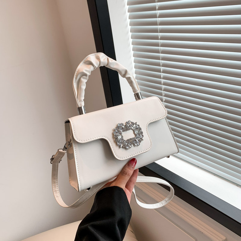 bags' new diamond-encrusted small square bag 2023 autumn new candy color handbag, stylish and high-quality single-shoulder crossbody bag details Picture