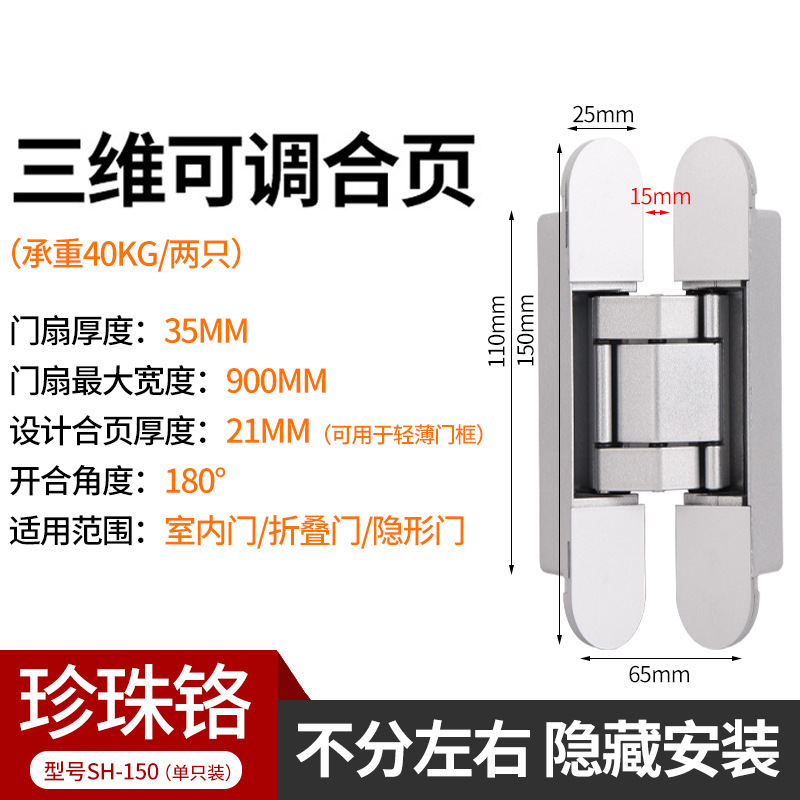 Three-dimensional adjustable window and door invisible hinges, zinc alloy hidden hinges, detachable bedroom concealed door hidden folding pages Application Scenario