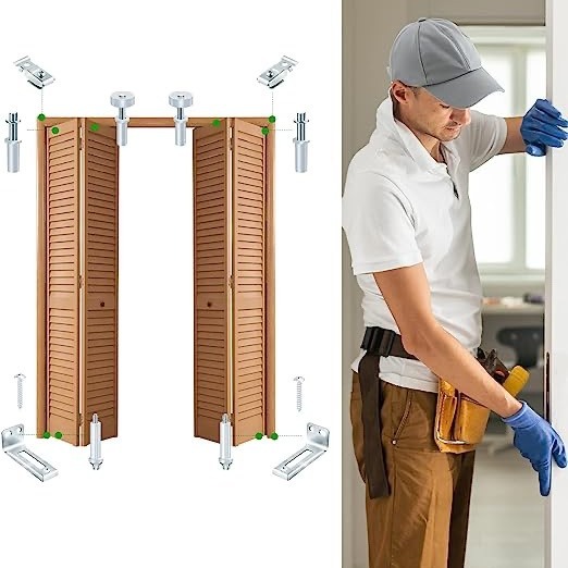 Set A25139 Jiangsu Jiangyin Double Folding Door Hinge Double Folding Door Metal Top Pivot Hardware Package Application Scenario