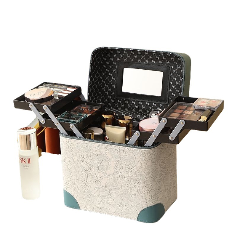 Wholesale of 2023 new style makeup cases, suitcases, retro large-capacity tattoo toolboxes, waterproof professional nail art cases Item Picture