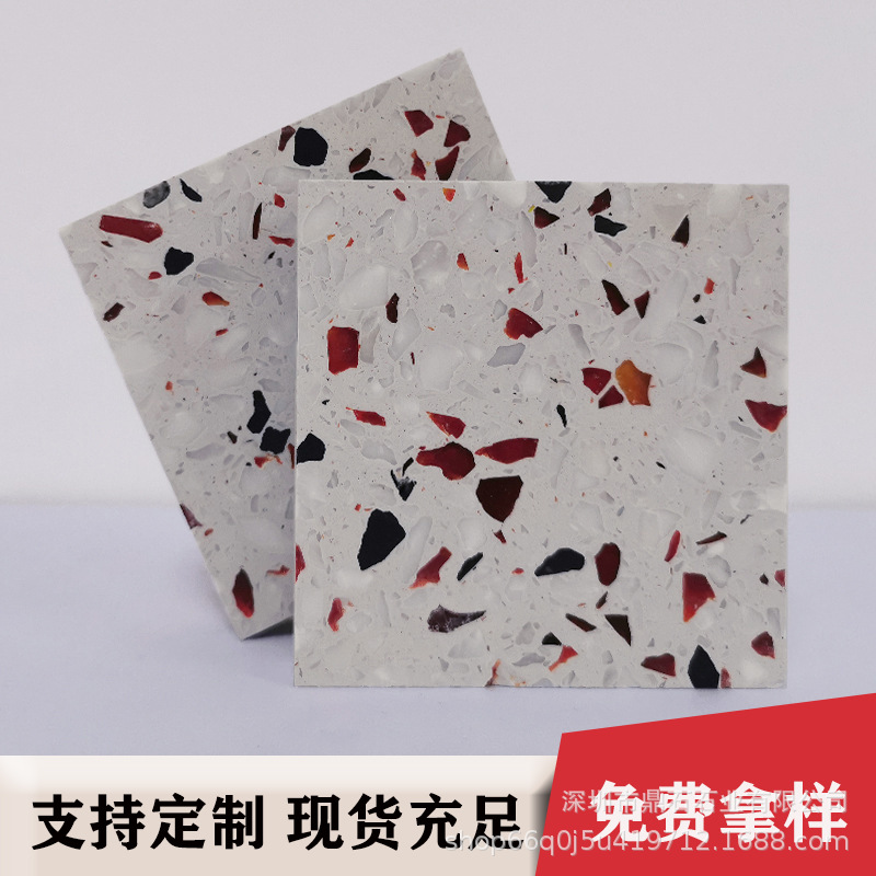 Xiamen raw material terrazzo large slabs, recycled stone, artificial stone, inorganic through-body terrazzo floor tiles, exterior walls full figure