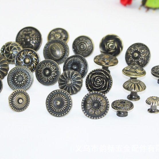 25 zinc alloy single-hole drawer handles, retro and modern drawer, cabinet door, home decoration handles, round pattern handles Specification drawing