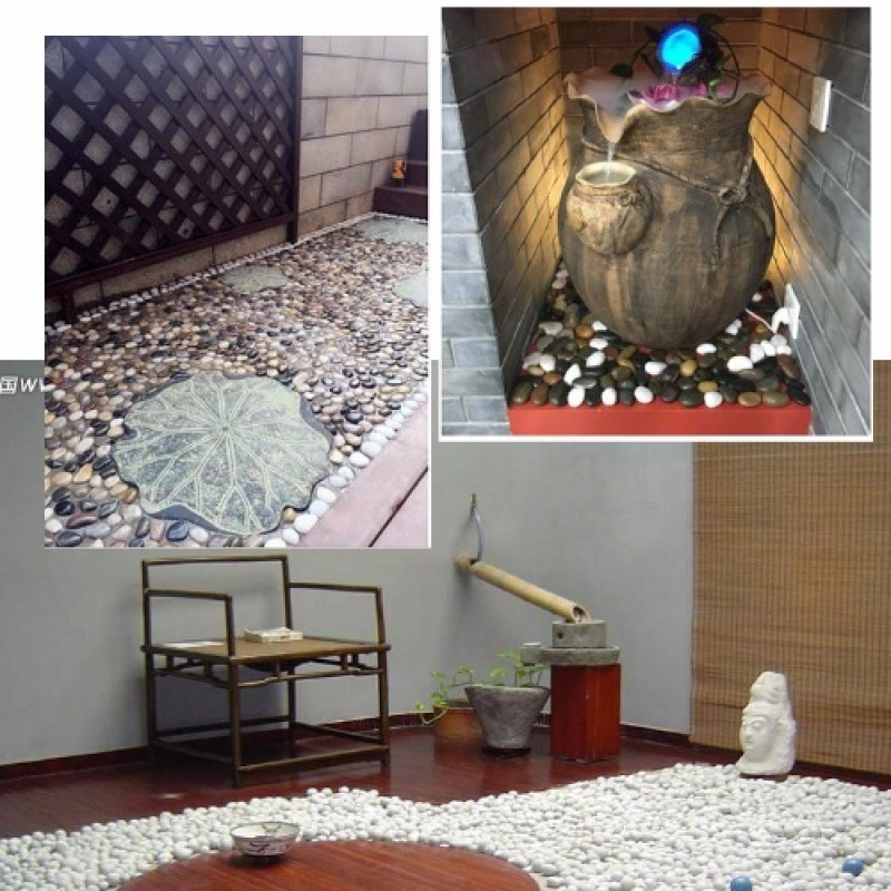 High-quality pebbles, rain flower stones, raw stones, highly polished, multicolored stones for decoration, floor covering, fish tank, garden pot covering, and courtyard stones Item Picture