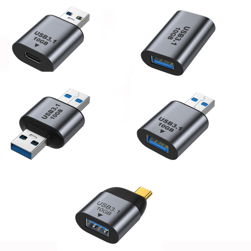 USB3.1 to TYPE-C adapter, high-speed audio and video charging data conversion head, 10gbps converter Item Picture