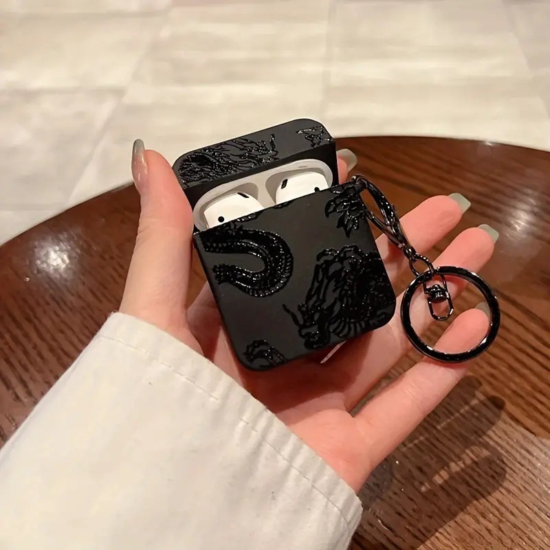 The Chinese Wind Dragon AirPods 4th generation earphone case is compatible with the Apple Wireless Bluetooth earphone protective case 3rd generation soft silicone details Picture