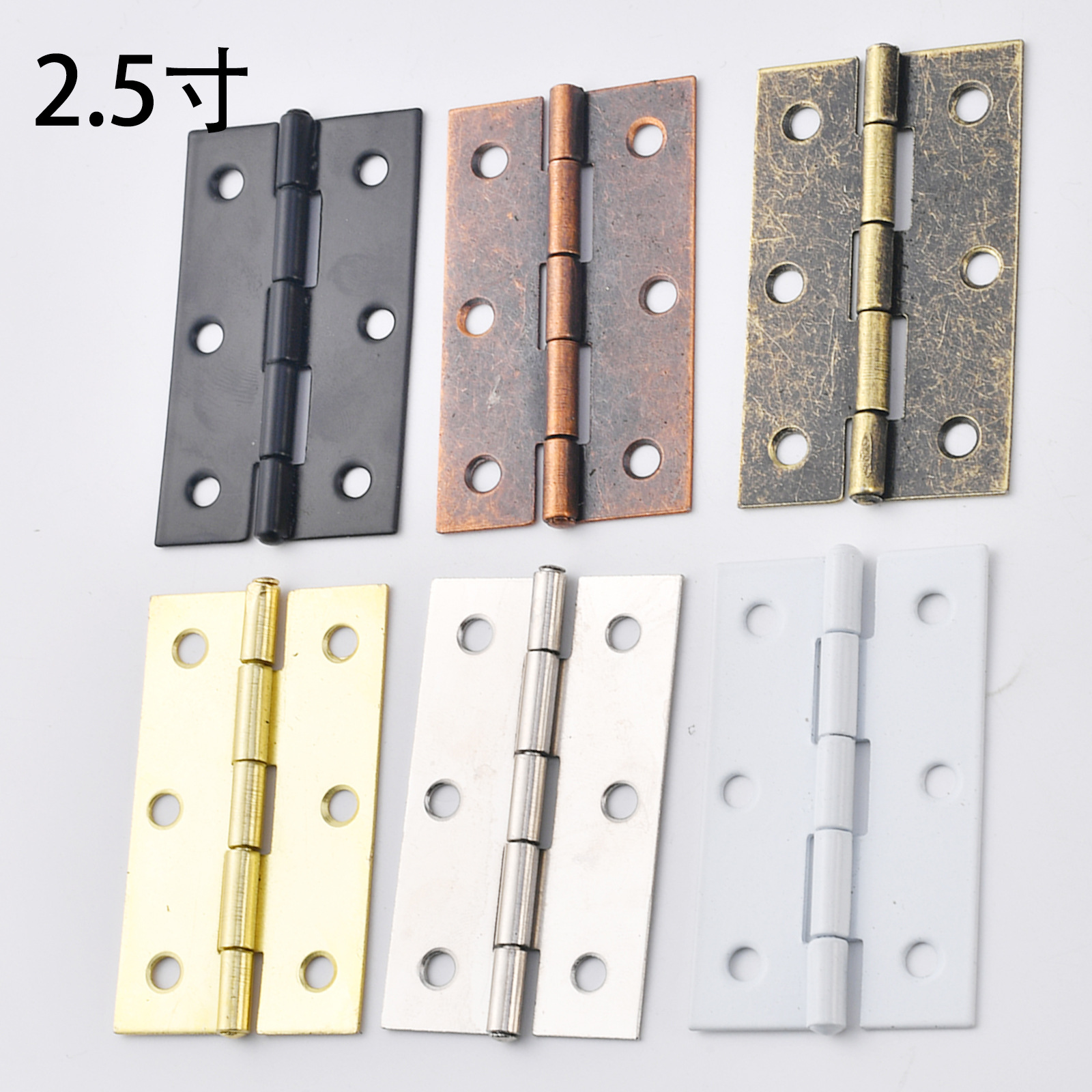 New Chinese-style 2.5-inch 6-hole antique wooden box gift box, flat hinge packaging, small accessories, 60*37mm full figure