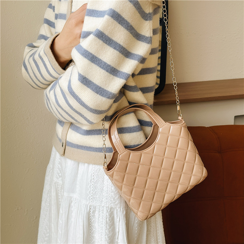 2025 Summer new PVC jelly bags, children's bags, mini small bags, cosmetic bags, hand-held diamond-shaped basket women's bags Specification drawing
