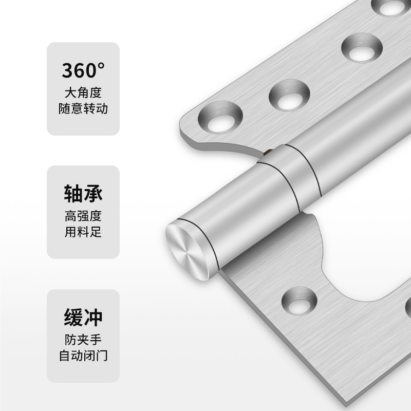 304 stainless steel mother and child hinges, 4-inch wooden door slot-free hinge bearings, silent thickened black door hinge live leaves Application Scenario