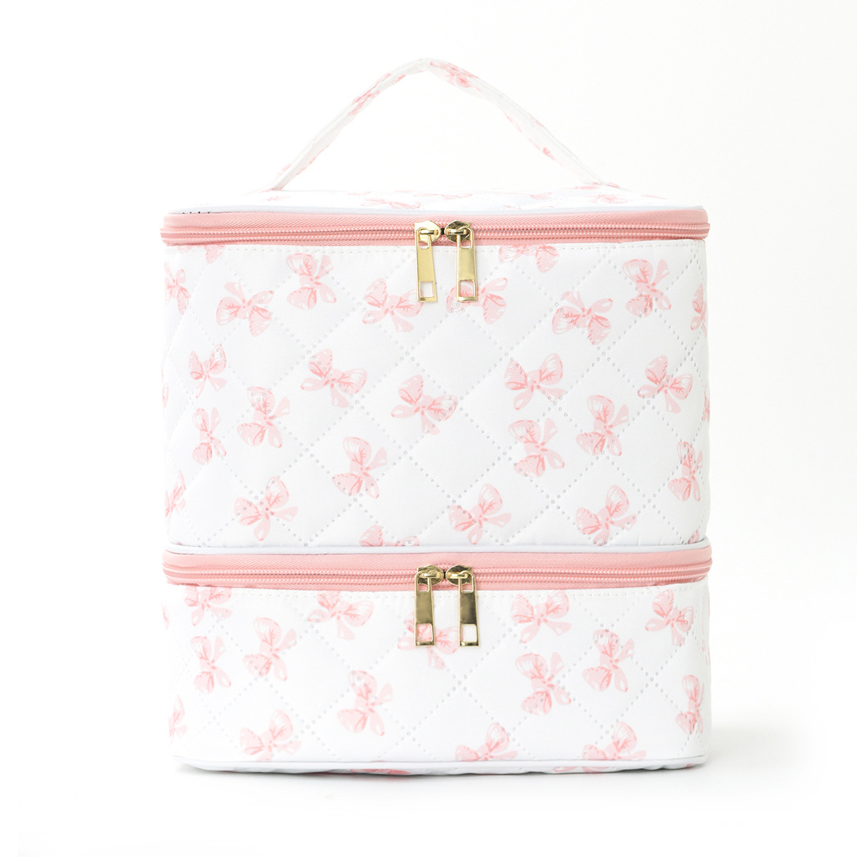Feihong Cross-border's new nail polish makeup bag, portable large-capacity double-layer toiletries bag, high appearance level and simple storage bag Item Picture