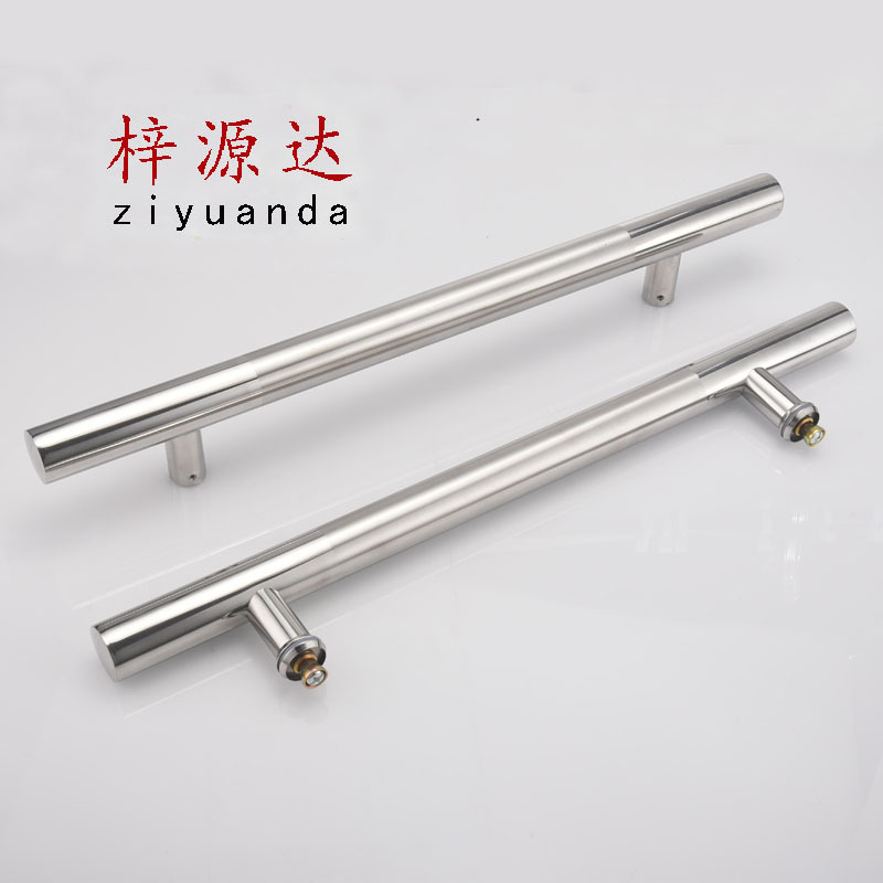 Wholesale of new glass door, stainless steel handle, finely polished long handle, floor spring sliding door, KTV and hotel entrance handle details Picture