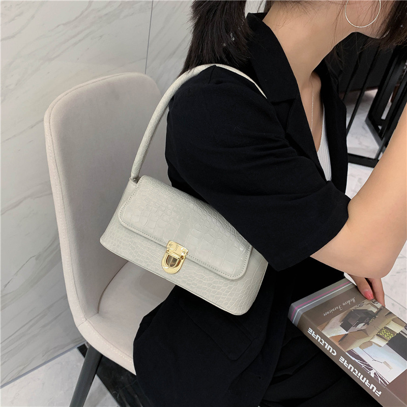 Women's bag wholesale 2022 Summer Trendy new Korean style fashionable stone pattern hand-held shoulder bag and underarm bag Specification drawing