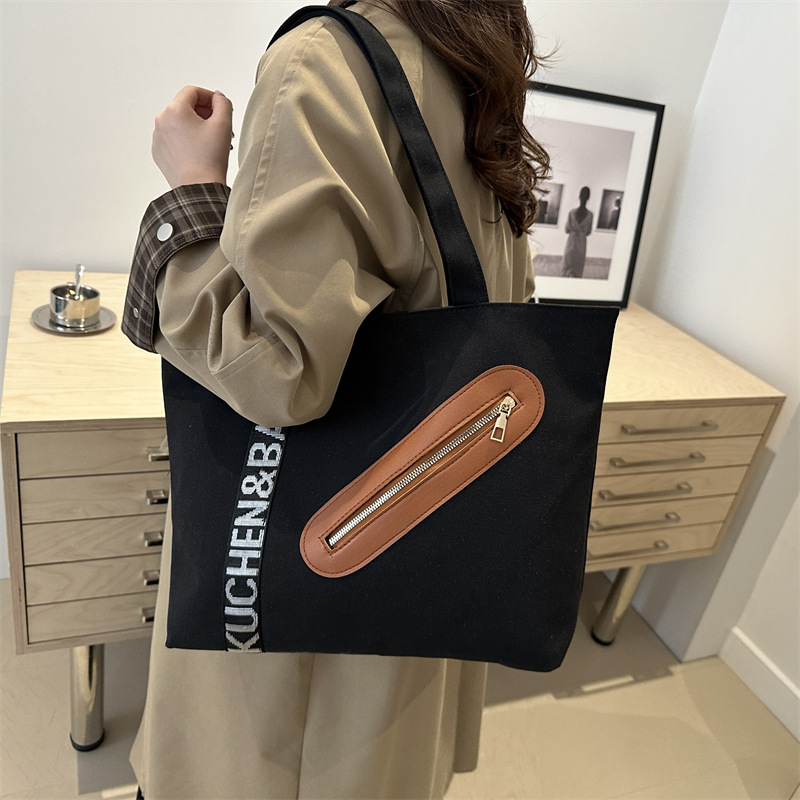 Cross-border retro fashion tote bag for women 2024 New large-capacity versatile casual single-shoulder bag for commuting Specification drawing