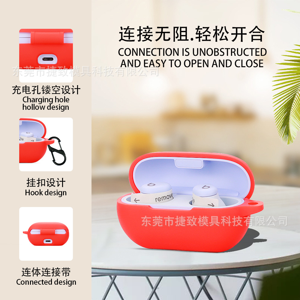 A TPU transparent silicone protective case and storage box for the Magic Sound Beats Solo Buds earphone case details Picture
