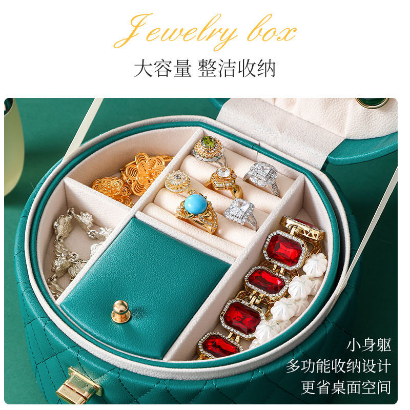 Wholesale of internet-famous jewelry boxes, high-end jewelry boxes, large-capacity waterproof portable accessory boxes, and household multi-layer storage boxes details Picture