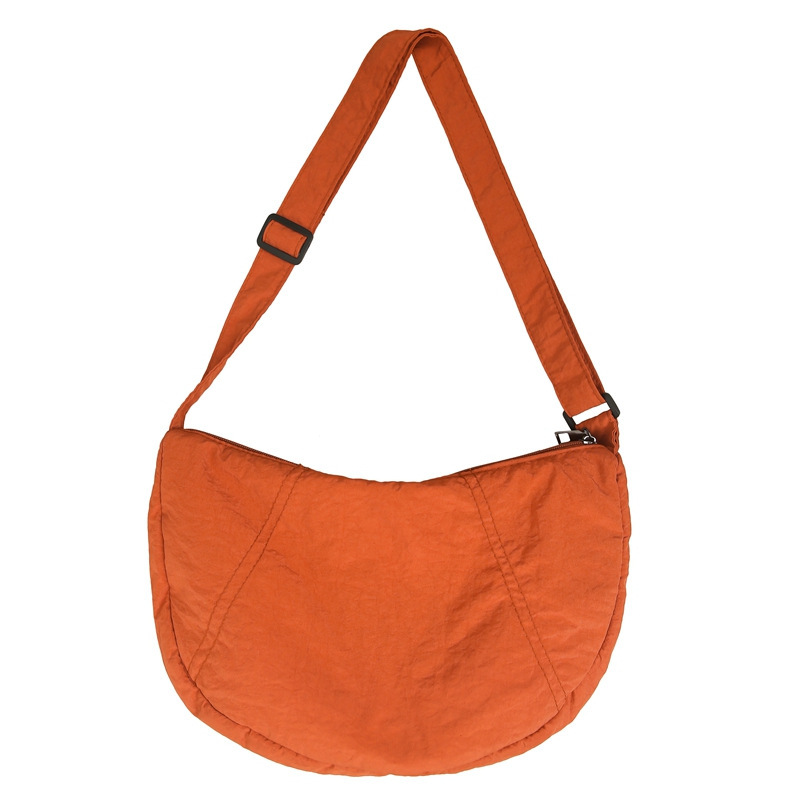 New cross-border Japanese-style single-shoulder dumpling bag for women, simple and lightweight nylon small bag, versatile, waterproof solid color crossbody small bag Item Picture