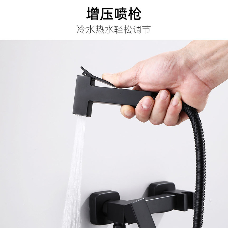 304 stainless steel concealed shower faucet, cold and hot belt spray gun, women's washbasin, multi-functional shower faucet, mixing valve Specification drawing