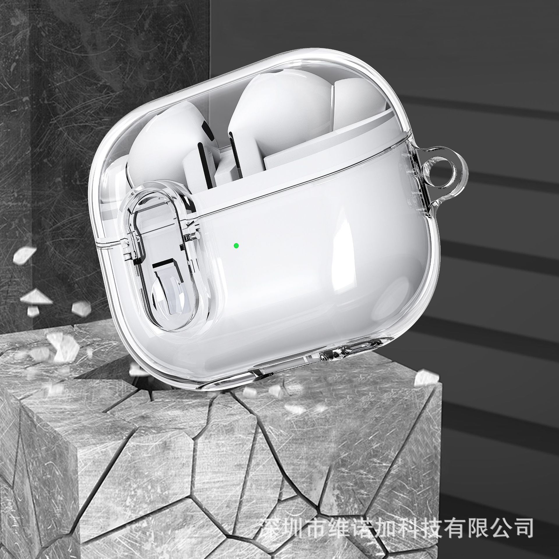 The transparent Galaxy Buds3 Pro earphone case is compatible with the Samsung earphone case soft lock Buds3 protection full figure