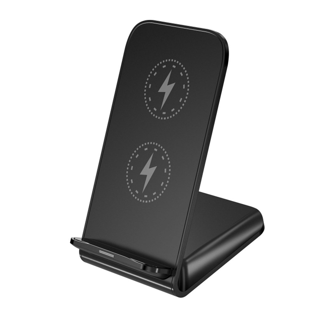 The new vertical stand wireless charger 30W fast charging dual-coil wireless charging mobile phone stand can be printed with LOGO Item Picture