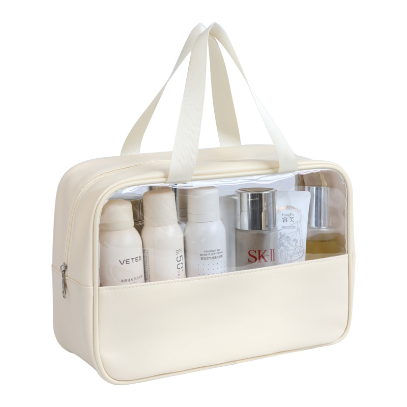 Large-capacity cosmetic bag for women, transparent new portable, high appearance level cosmetic storage bag, waterproof travel bag, toiletry bag Item Picture