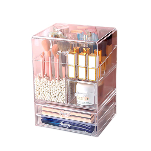 Factory direct sales cosmetics storage box, acrylic household dust-proof skin care products, dressing table desktop, large-capacity storage Item Picture