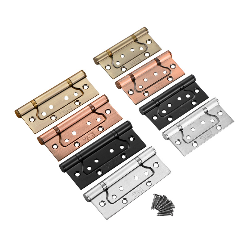Stainless steel mother and child hinges, 4-inch 10 cm bearing wooden door, bedroom door, silent folding hinge, slot-free hinge, loose-leaf Item Picture