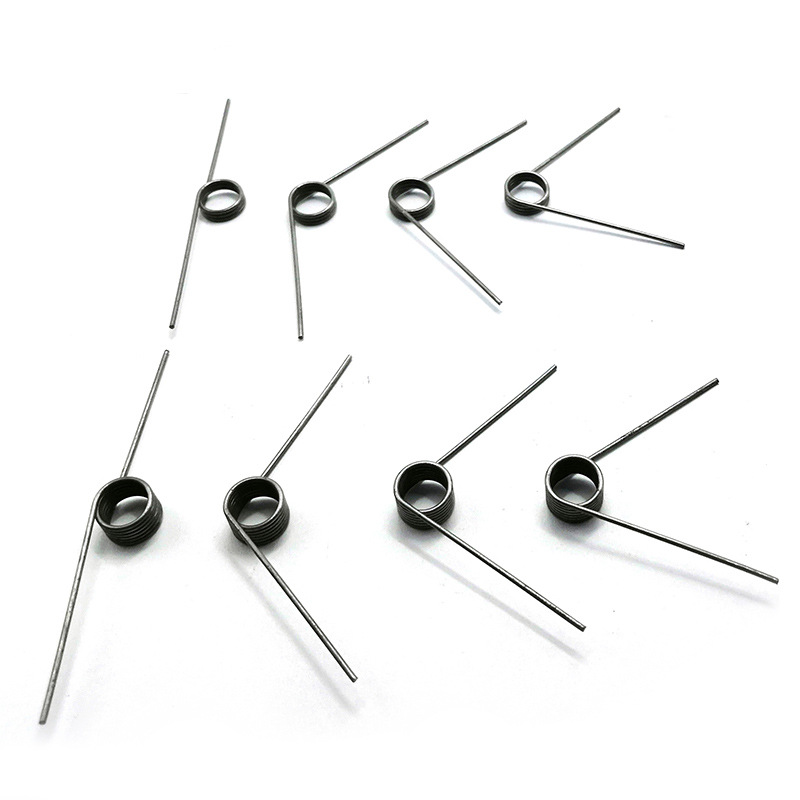 Spring steel torsion spring 180-degree small hairpin torsion rotation return position door lock clip V-shaped spring yellow buckle Specification drawing