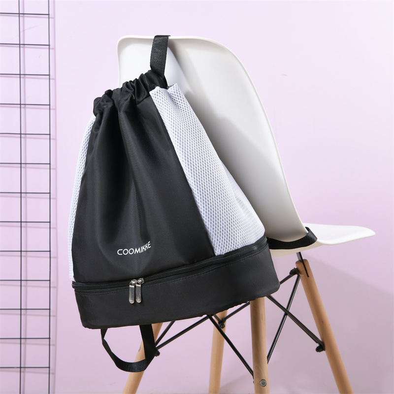 Fitness bag with dry and wet separation, rainproof, swimming, waterproof, beach storage, convenient backpack for sports equipment, small bag for women Application Scenario