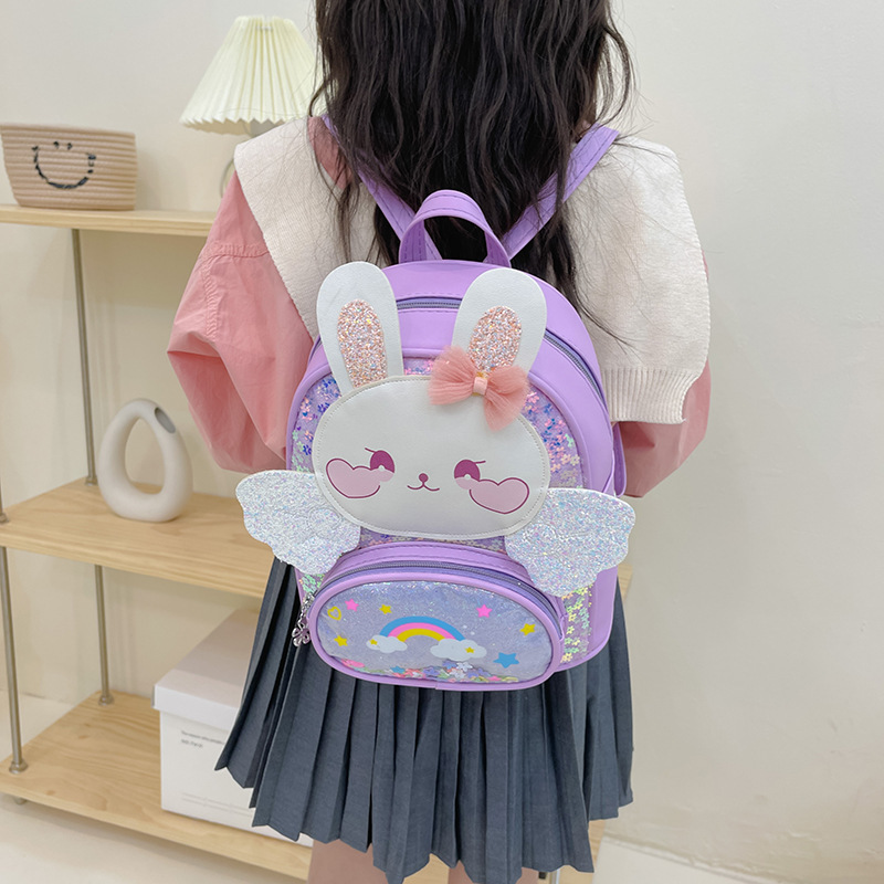 New children's bags for 3 to 7 years old, sequined backpacks, kindergarten school bags, cute princess girls' bags for export details Picture