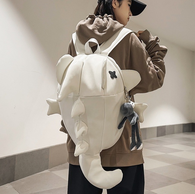 The Shark backpack is a versatile Japanese backpack for women, a college student backpack for travel, and a quirky and trendy backpack for men and couples full figure