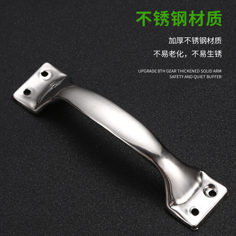 Stainless steel bow-shaped handle, wardrobe, door and window, drawer, old-fashioned stainless steel flower-shaped exposed door handle, hardware accessories details Picture
