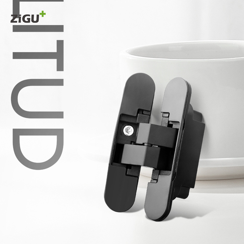 Hidden door hinges, concealed doors, wooden doors, household concealed folding 180-degree outward opening, three-dimensional adjustable concealed hinges Specification drawing